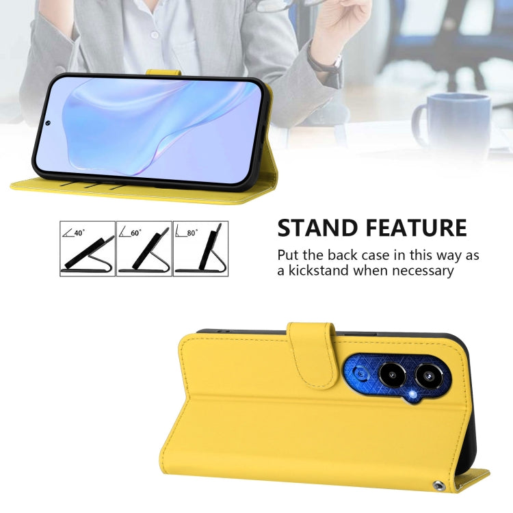 For Tecno Pova 4 Pro Skin Feel Solid Color Leather Phone Case with Lanyard