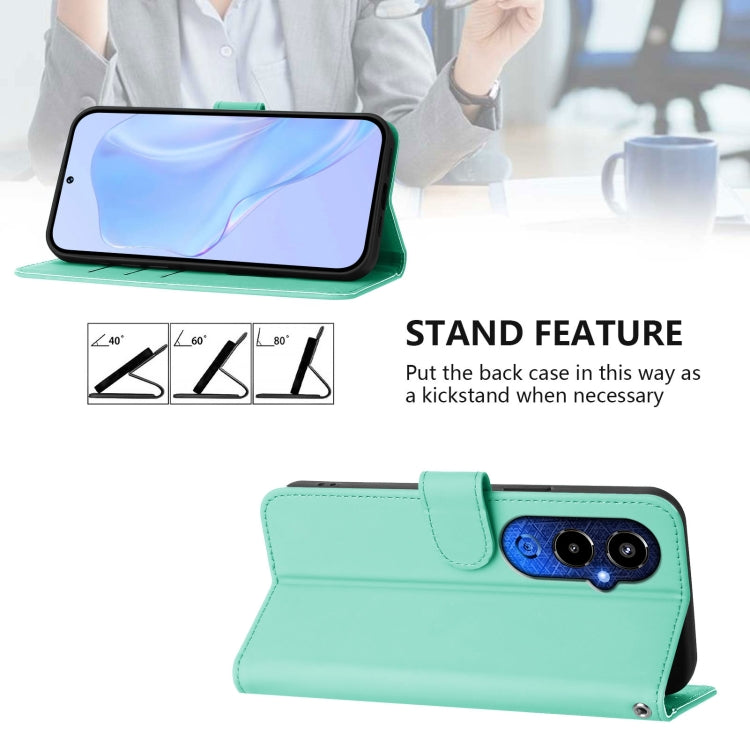 For Tecno Pova 4 Pro Skin Feel Solid Color Leather Phone Case with Lanyard