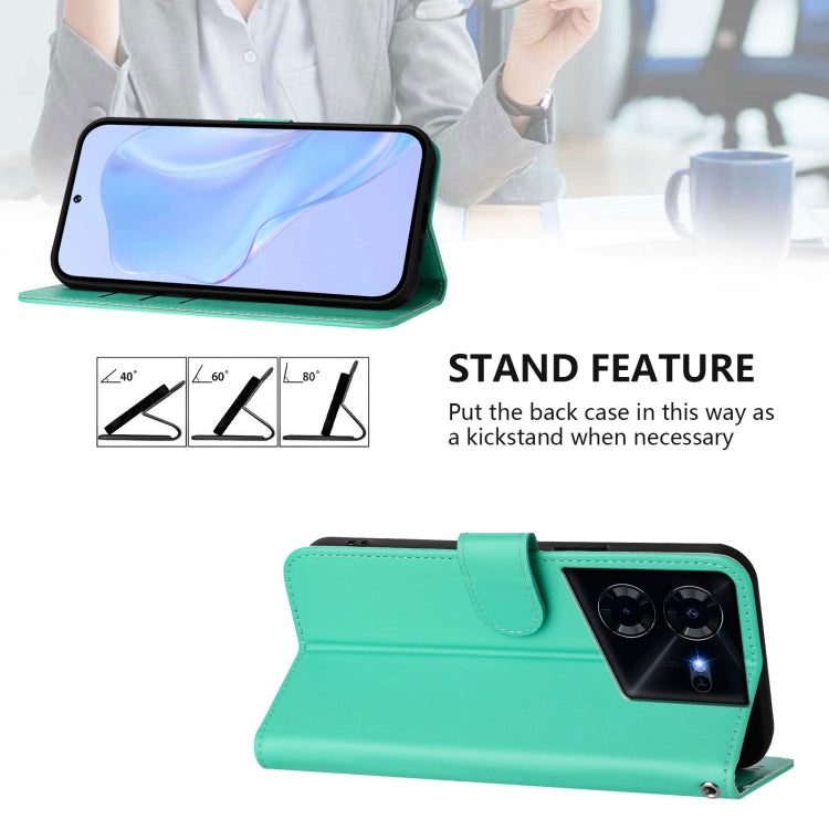 For Tecno Pova 5 Skin Feel Solid Color Leather Phone Case with Lanyard