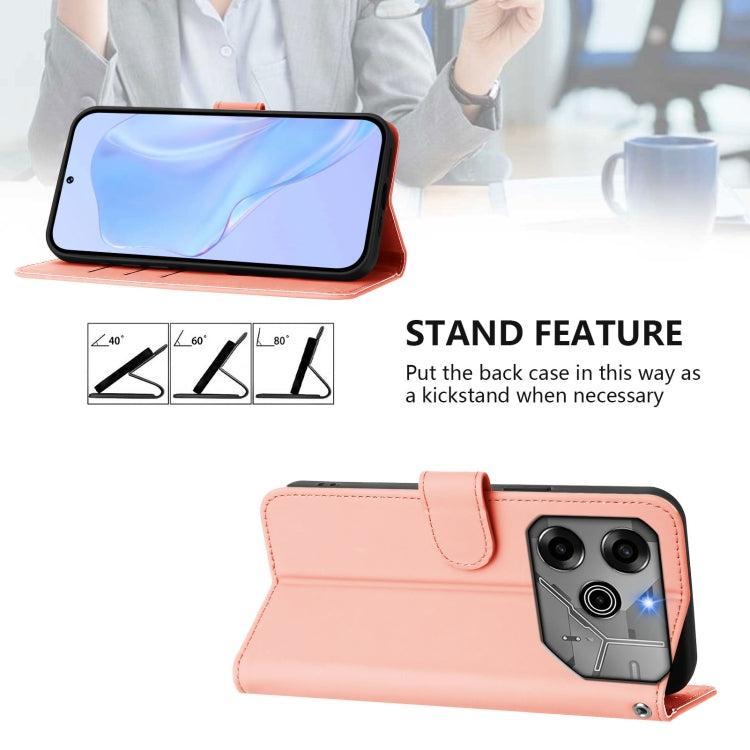 For Tecno Pova 6 5G / 6 Pro 5G Skin Feel Solid Color Leather Phone Case with Lanyard