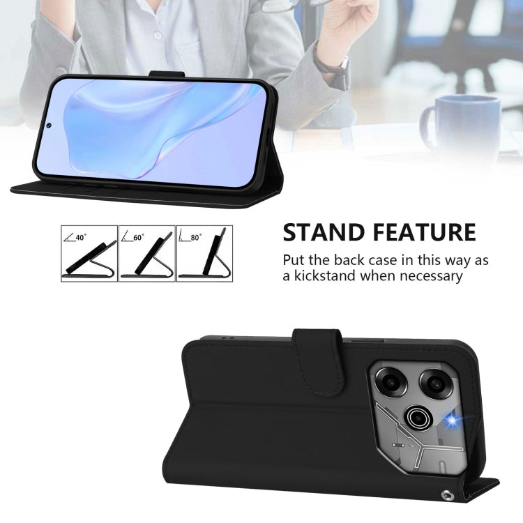 For Tecno Pova 6 5G / 6 Pro 5G Skin Feel Solid Color Leather Phone Case with Lanyard