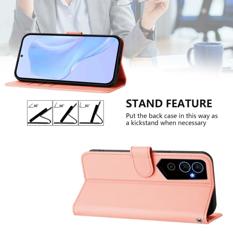 For Tecno Pova Neo 2 Skin Feel Solid Color Leather Phone Case with Lanyard