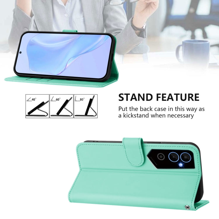 For Tecno Pova Neo 2 Skin Feel Solid Color Leather Phone Case with Lanyard