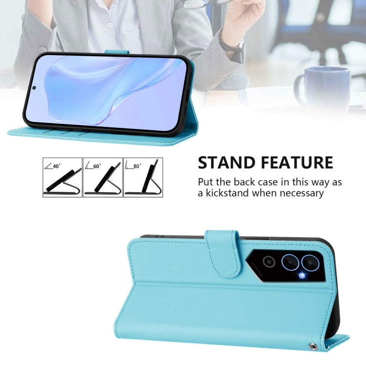 For Tecno Pova Neo 2 Skin Feel Solid Color Leather Phone Case with Lanyard