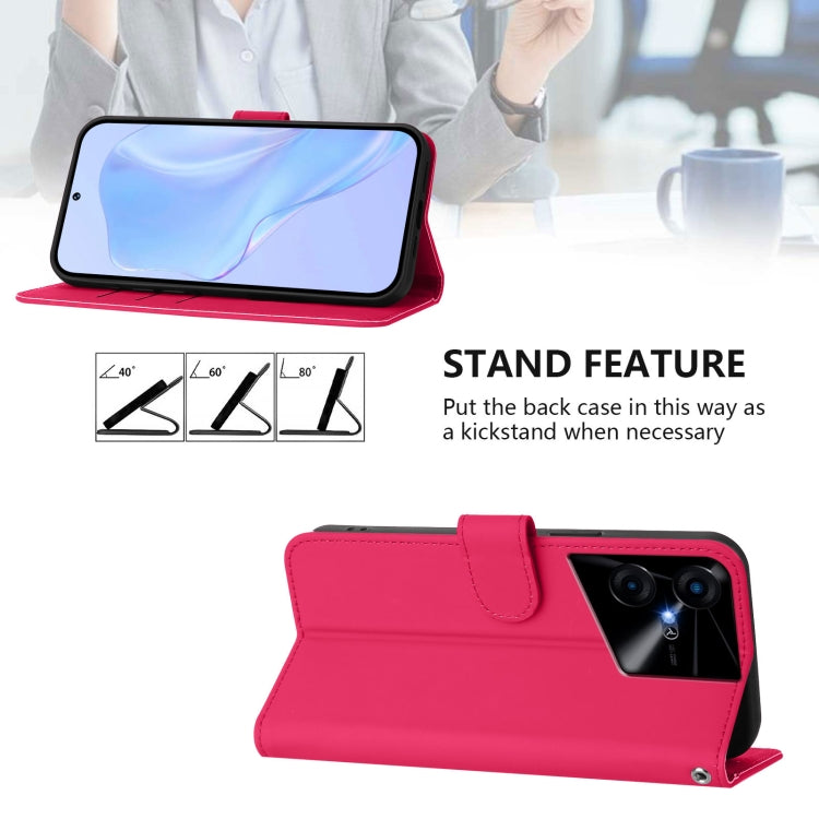 For Tecno Pova Neo 3 Skin Feel Solid Color Leather Phone Case with Lanyard