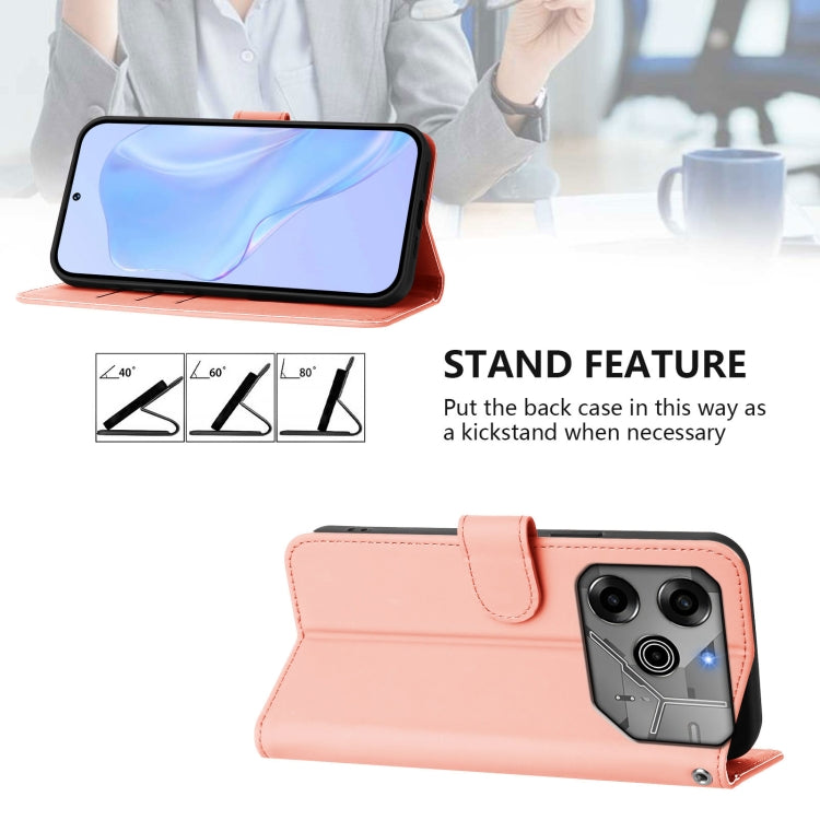 For Tecno Spark 6 Go / Go 2021 Skin Feel Solid Color Leather Phone Case with Lanyard