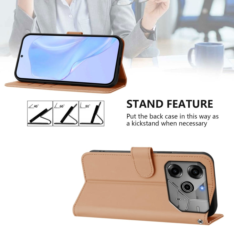 For Tecno Spark 6 Go / Go 2021 Skin Feel Solid Color Leather Phone Case with Lanyard