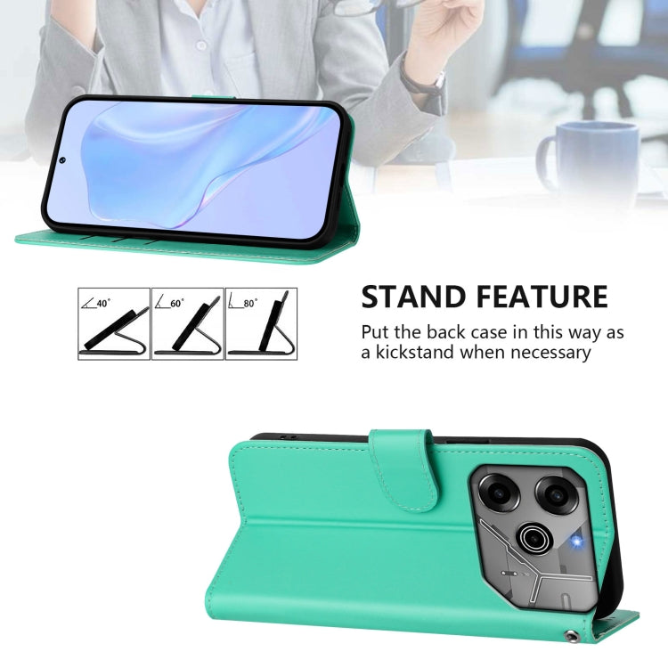 For Tecno Spark 6 Go / Go 2021 Skin Feel Solid Color Leather Phone Case with Lanyard