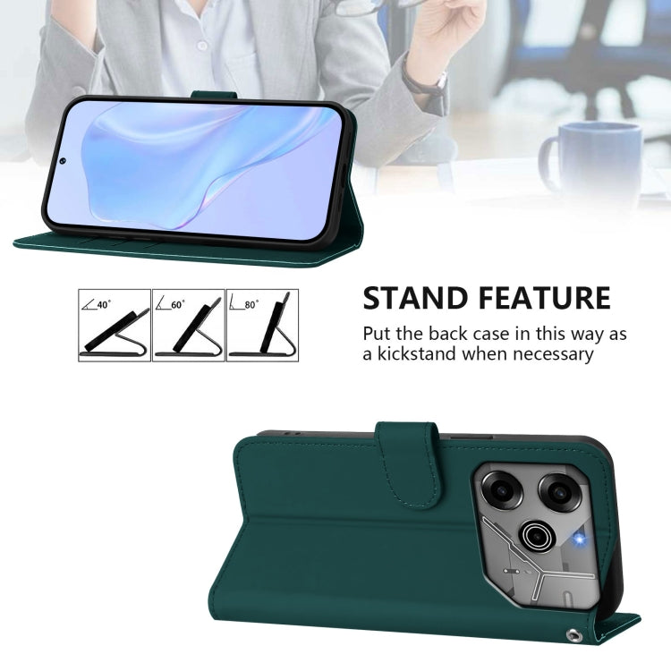 For Tecno Spark 6 Go / Go 2021 Skin Feel Solid Color Leather Phone Case with Lanyard