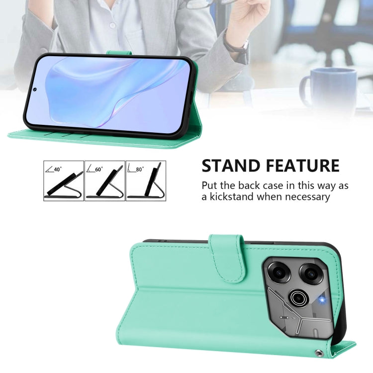 For Tecno Spark 6 Go / Go 2021 Skin Feel Solid Color Leather Phone Case with Lanyard