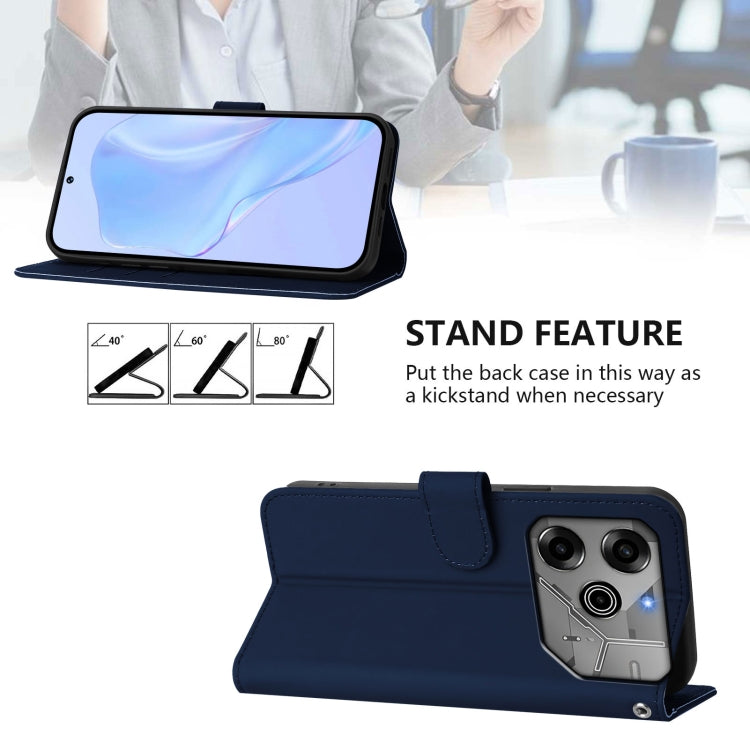 For Tecno Spark 6 Go / Go 2021 Skin Feel Solid Color Leather Phone Case with Lanyard
