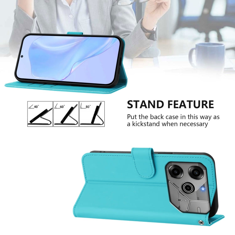 For Tecno Spark 6 Go / Go 2021 Skin Feel Solid Color Leather Phone Case with Lanyard