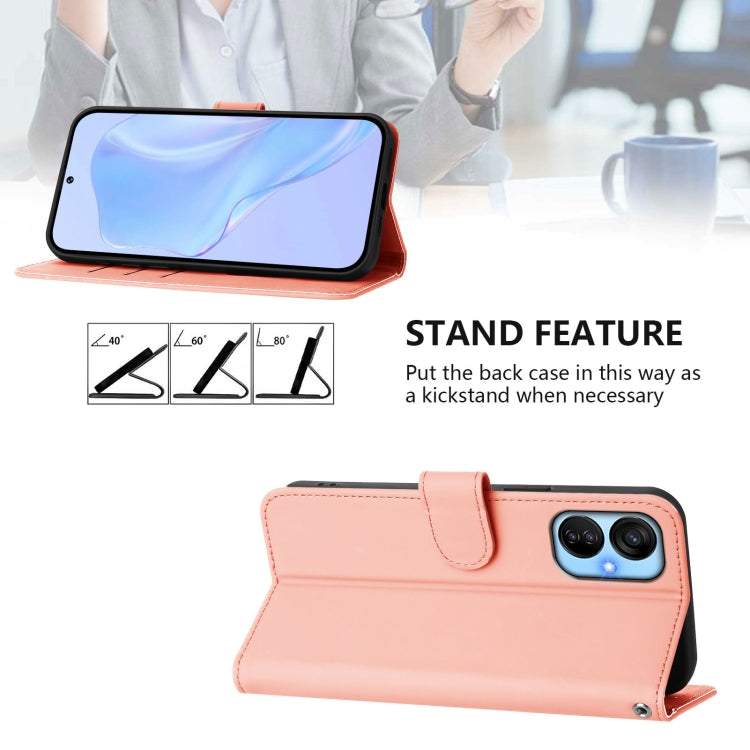 For Tecno Spark 9T / 9 Pro Skin Feel Solid Color Leather Phone Case with Lanyard