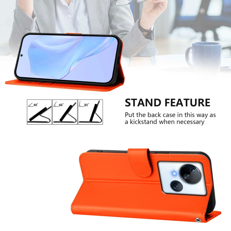 For Tecno Spark 10 5G Skin Feel Solid Color Leather Phone Case with Lanyard