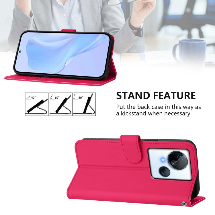 For Tecno Spark 10 5G Skin Feel Solid Color Leather Phone Case with Lanyard