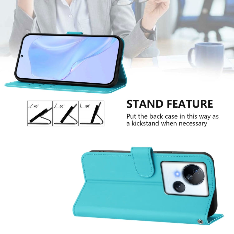 For Tecno Spark 10 5G Skin Feel Solid Color Leather Phone Case with Lanyard