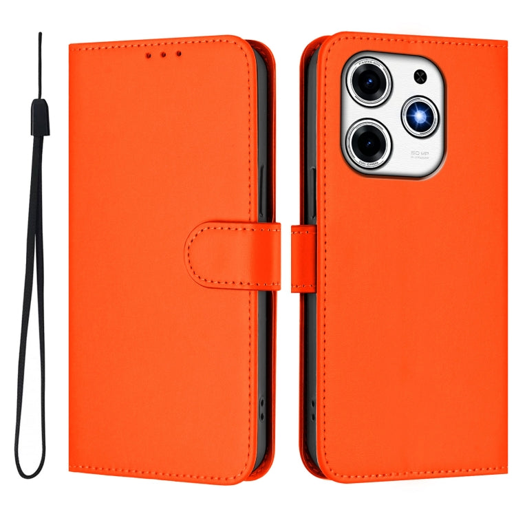 For Tecno Spark 10 Pro Magic Skin Feel Solid Color Leather Phone Case with Lanyard