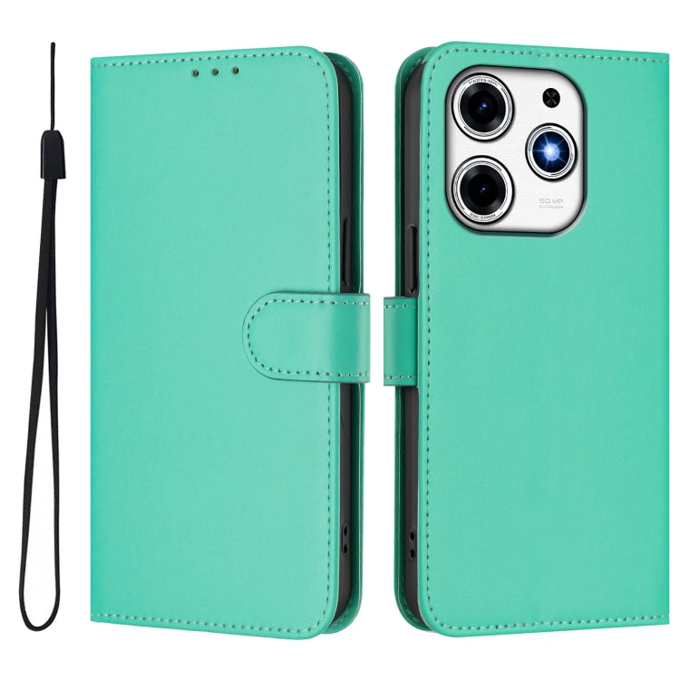 For Tecno Spark 10 Pro Magic Skin Feel Solid Color Leather Phone Case with Lanyard