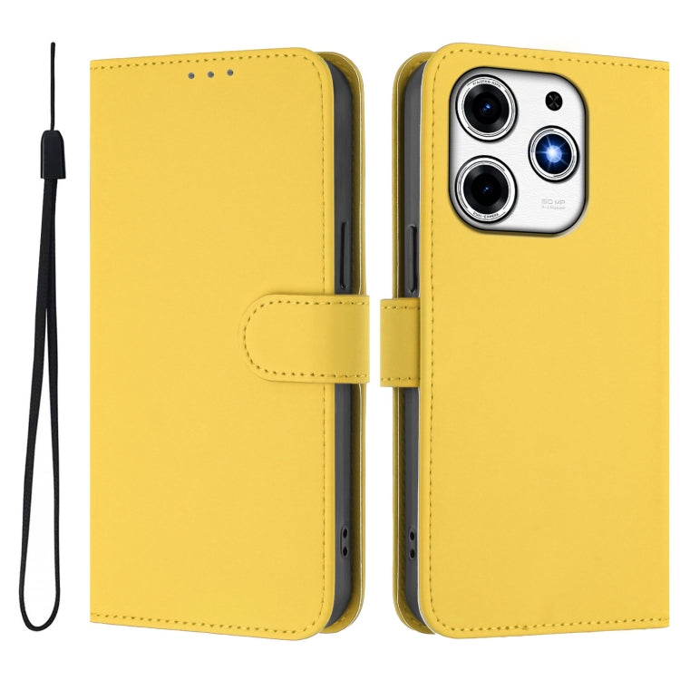 For Tecno Spark 10 Pro Magic Skin Feel Solid Color Leather Phone Case with Lanyard