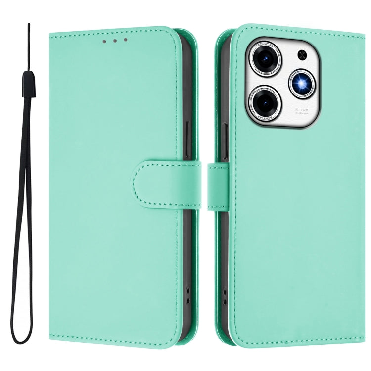 For Tecno Spark 10 Pro Magic Skin Feel Solid Color Leather Phone Case with Lanyard