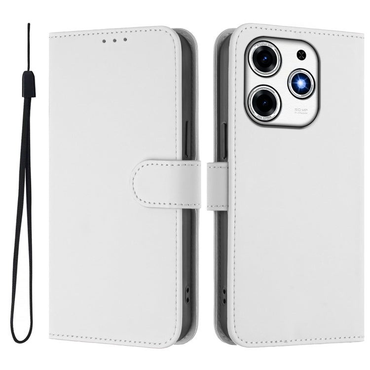 For Tecno Spark 10 Pro Magic Skin Feel Solid Color Leather Phone Case with Lanyard