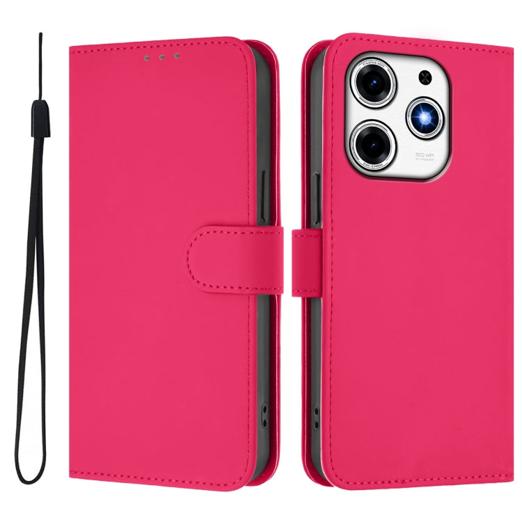 For Tecno Spark 10 Pro Magic Skin Feel Solid Color Leather Phone Case with Lanyard