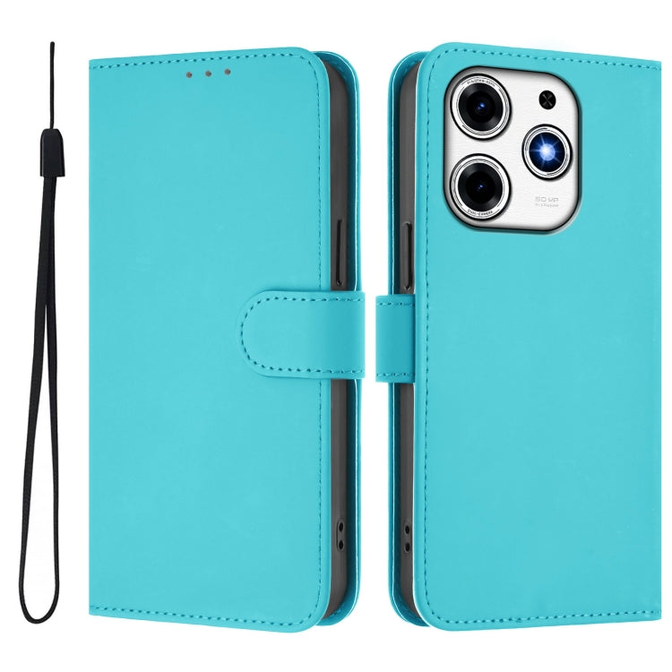 For Tecno Spark 10 Pro Magic Skin Feel Solid Color Leather Phone Case with Lanyard