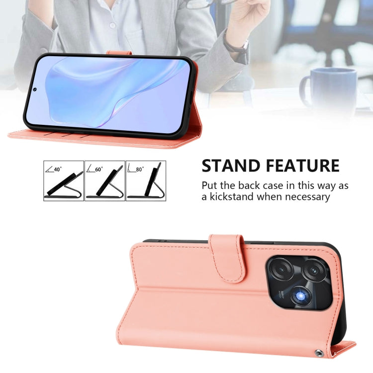 For Tecno Spark 10C / 10 4G Skin Feel Solid Color Leather Phone Case with Lanyard
