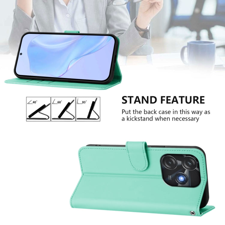 For Tecno Spark 10C / 10 4G Skin Feel Solid Color Leather Phone Case with Lanyard