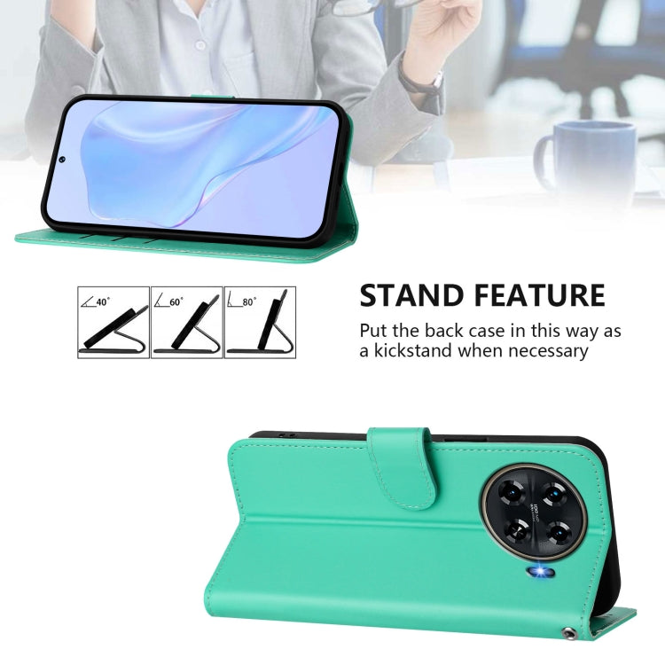For Tecno Spark 20 Pro+ 4G Skin Feel Solid Color Leather Phone Case with Lanyard