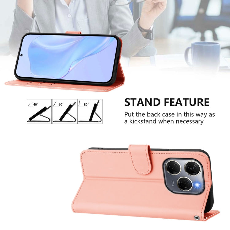 For Tecno Spark 20 Pro 5G Skin Feel Solid Color Leather Phone Case with Lanyard