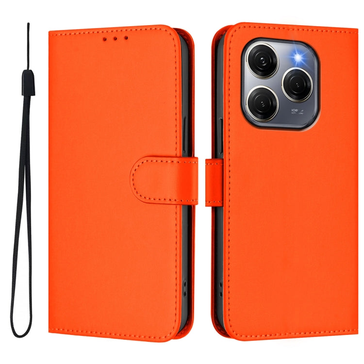 For Tecno Spark 20 Pro 5G Skin Feel Solid Color Leather Phone Case with Lanyard