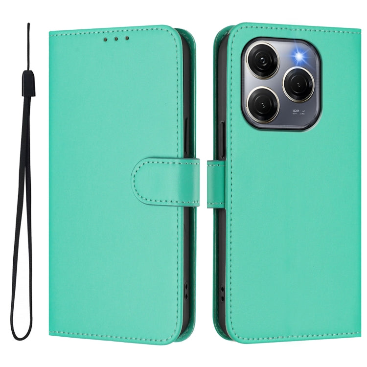 For Tecno Spark 20 Pro 5G Skin Feel Solid Color Leather Phone Case with Lanyard