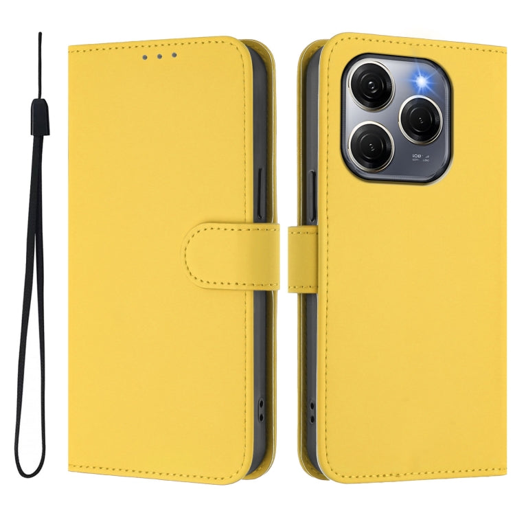 For Tecno Spark 20 Pro 5G Skin Feel Solid Color Leather Phone Case with Lanyard