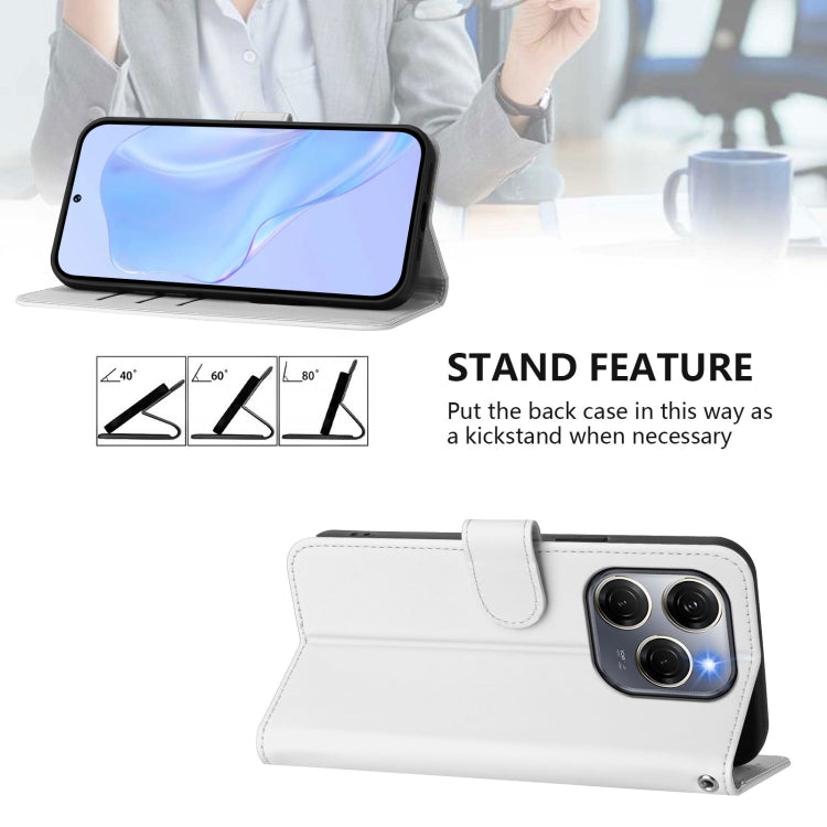 For Tecno Spark 20 Pro 5G Skin Feel Solid Color Leather Phone Case with Lanyard