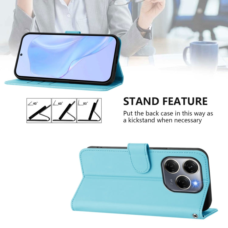 For Tecno Spark 20 Pro 5G Skin Feel Solid Color Leather Phone Case with Lanyard