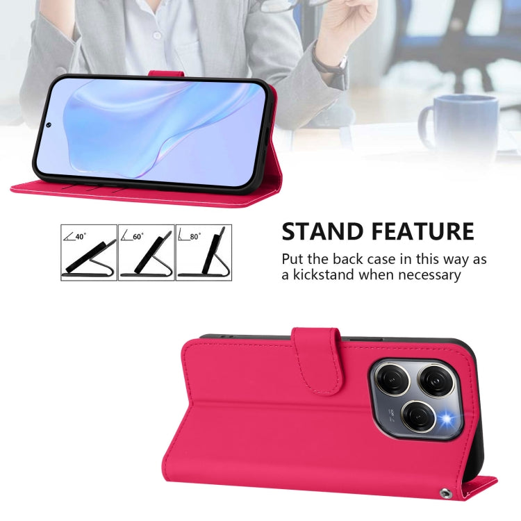 For Tecno Spark 20 Pro 5G Skin Feel Solid Color Leather Phone Case with Lanyard