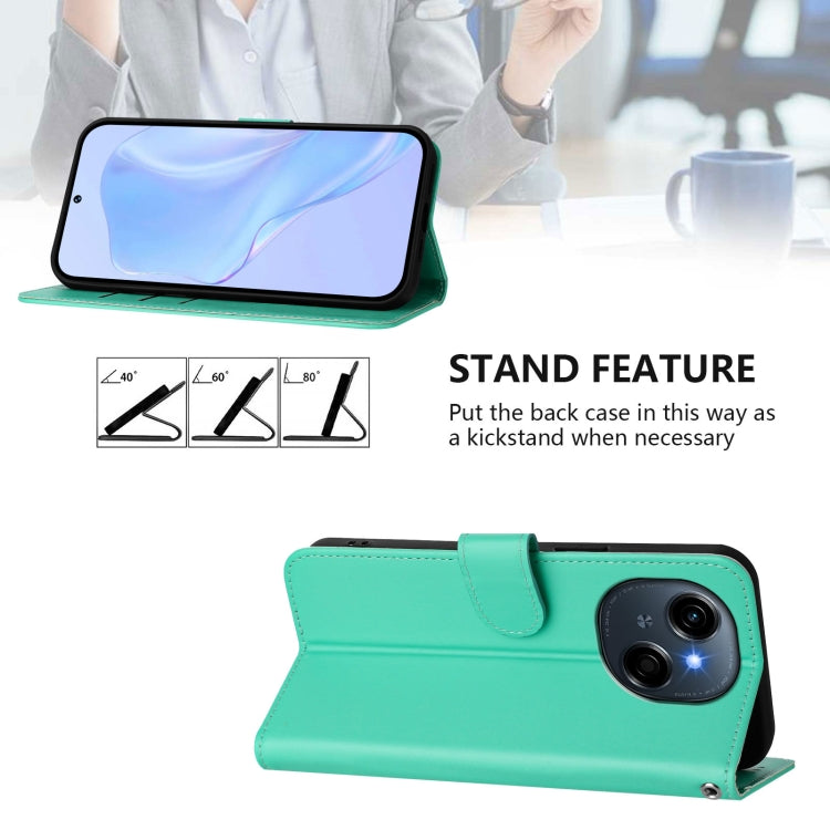 For Tecno Spark Go 1 Skin Feel Solid Color Leather Phone Case with Lanyard