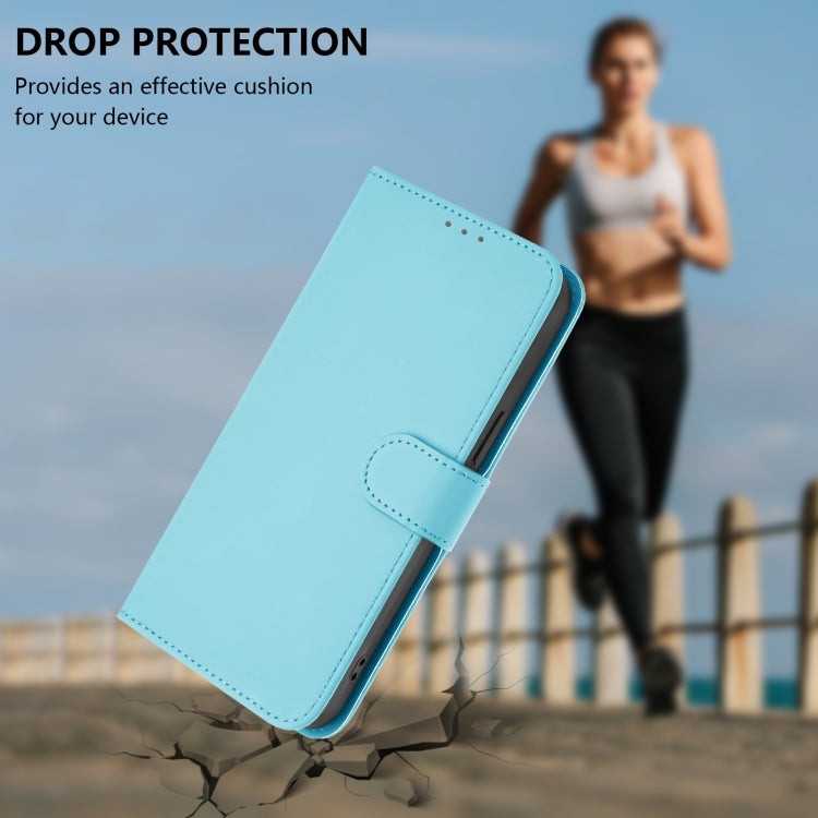 For Tecno Spark Go 1 Skin Feel Solid Color Leather Phone Case with Lanyard
