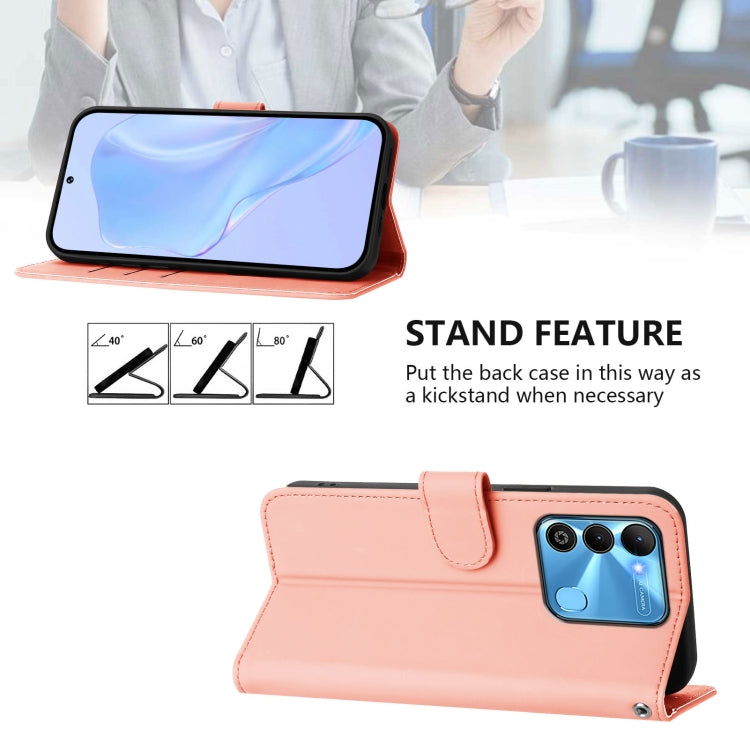 For Tecno Spark Go 2022 / 8C Skin Feel Solid Color Leather Phone Case with Lanyard