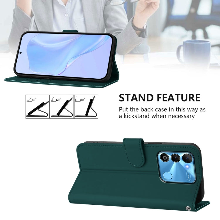 For Tecno Spark Go 2022 / 8C Skin Feel Solid Color Leather Phone Case with Lanyard