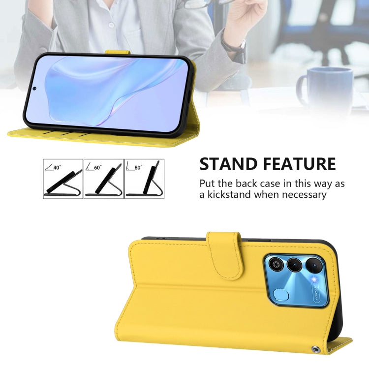 For Tecno Spark Go 2022 / 8C Skin Feel Solid Color Leather Phone Case with Lanyard