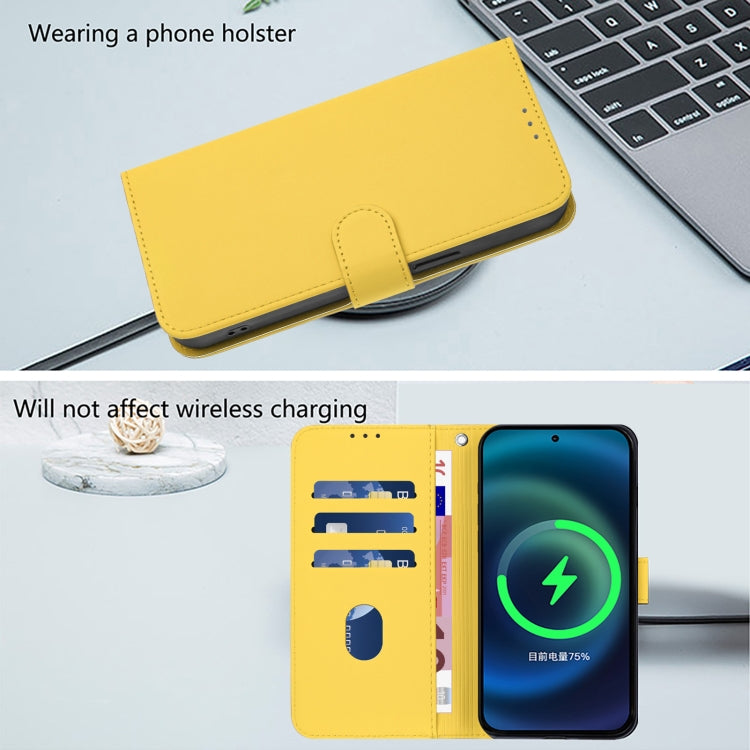 For Tecno Spark Go 2022 / 8C Skin Feel Solid Color Leather Phone Case with Lanyard