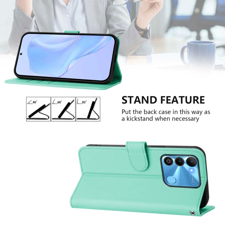 For Tecno Spark Go 2022 / 8C Skin Feel Solid Color Leather Phone Case with Lanyard