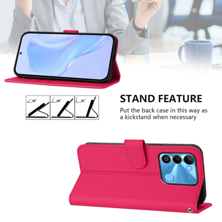 For Tecno Spark Go 2022 / 8C Skin Feel Solid Color Leather Phone Case with Lanyard