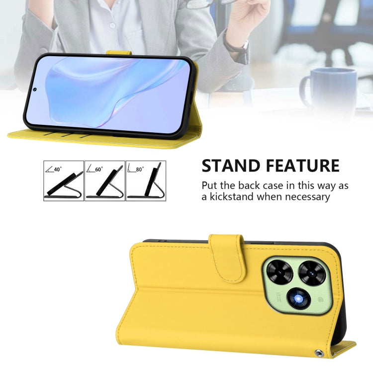 For Tecno Spark Go 2024 4G Skin Feel Solid Color Leather Phone Case with Lanyard