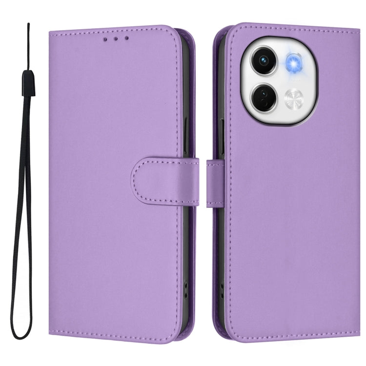 For Tecno Spark 30 5G / Pova 6 Neo 5G Skin Feel Solid Color Leather Phone Case with Lanyard