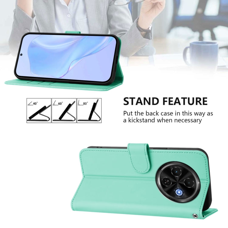 For Tecno Spark 30C 5G / Pop 9 5G Skin Feel Solid Color Leather Phone Case with Lanyard