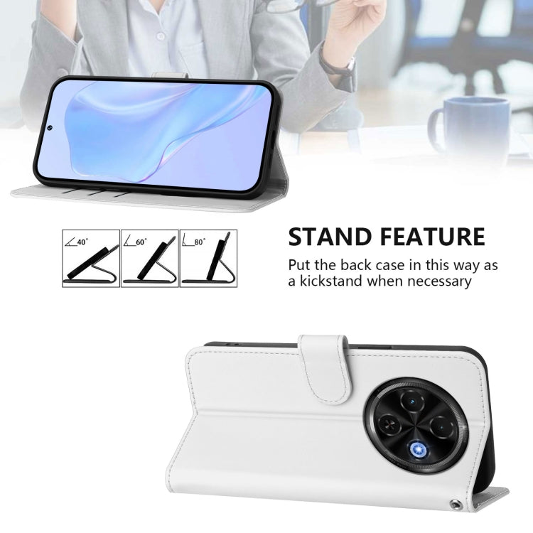 For Tecno Spark 30C 5G / Pop 9 5G Skin Feel Solid Color Leather Phone Case with Lanyard