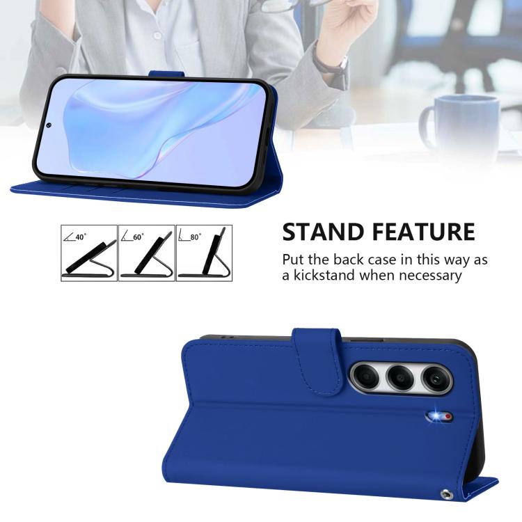 For Tecno Camon 40 4G Skin Feel Solid Color Leather Phone Case with Lanyard